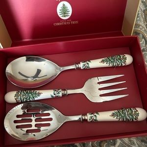 Spode 3 piece Serving utensil Cutlery Set in box.